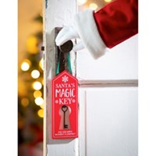 "Santa's Magic Key" Wood Door Hanger
