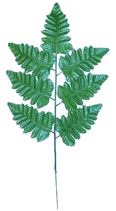 GPB307 12-Pack Bundle – 7-Leaf Silk Leather Fern Picks (15" x 10") Artificial Greenery for Floral, Craft & Cemetery Arrangements - R