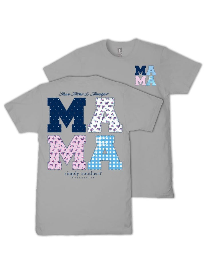 Simply Southern "Grace Filled & Thankful MAMA" Short Sleeve T-Shirt in Lunar