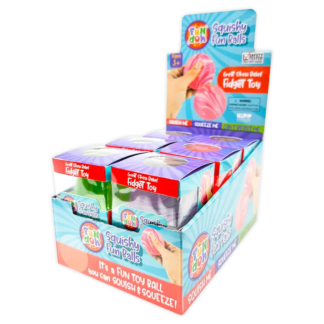 Fun Doh Squishy Fun Fidget Ball Boxed Assortment - Colors Vary
