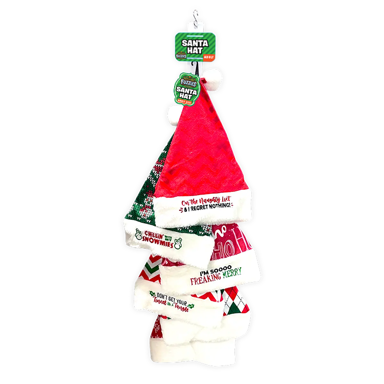 Christmas Santa Hat with Merchandising Hang Strip Assortment