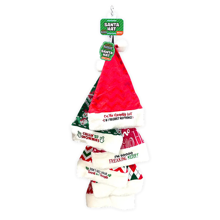 Christmas Santa Hat with Merchandising Hang Strip Assortment