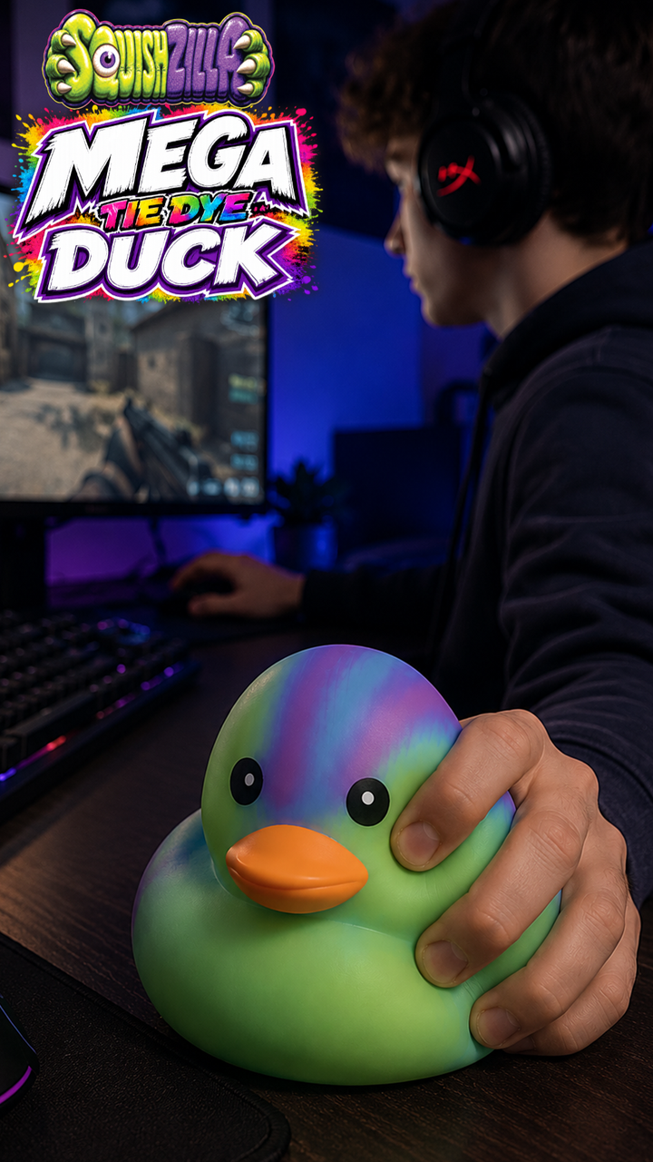 Fun Doh MEGA Squishy Tie Dye Duck Toy Variety - Color Varies