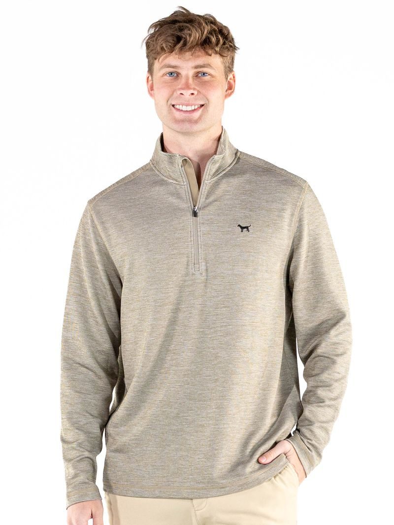 Simply Southern Men's Heather Quarter Zip Light Weight Long Sleeve Shirt - Olive