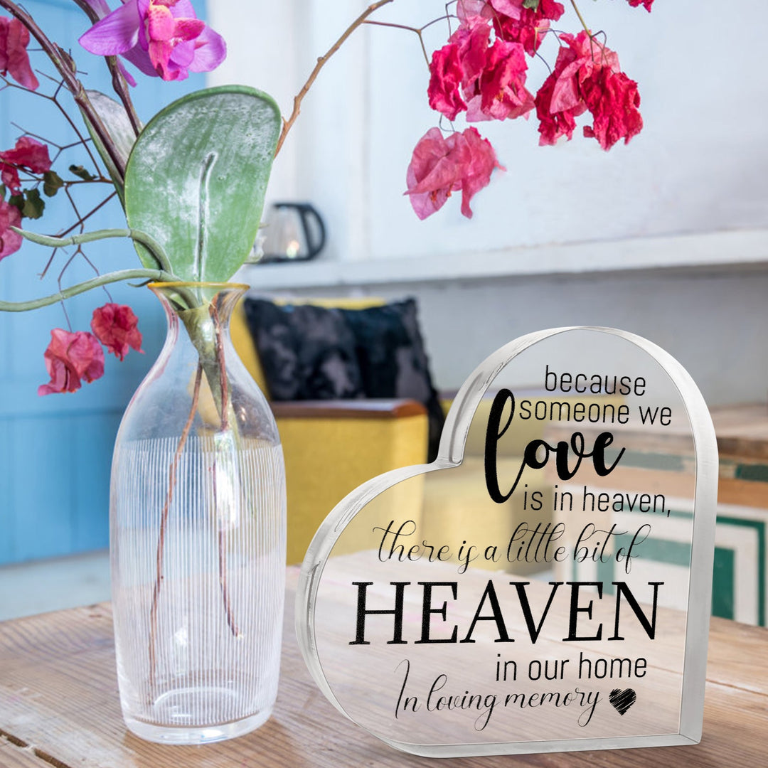 Memorial Heart With Gift Box - Acrylic Heaven In Our Home