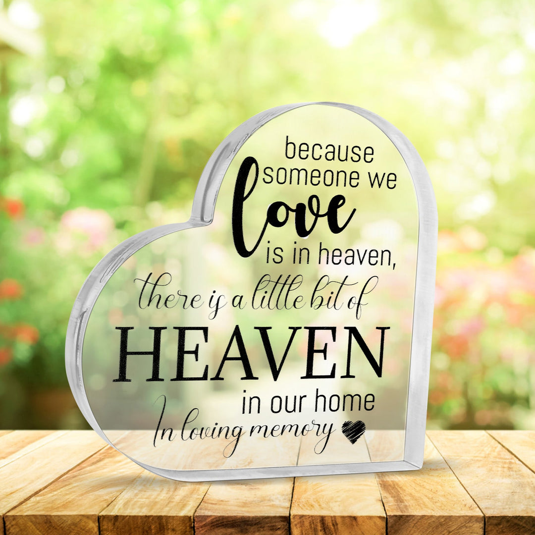 Memorial Heart With Gift Box - Acrylic Heaven In Our Home