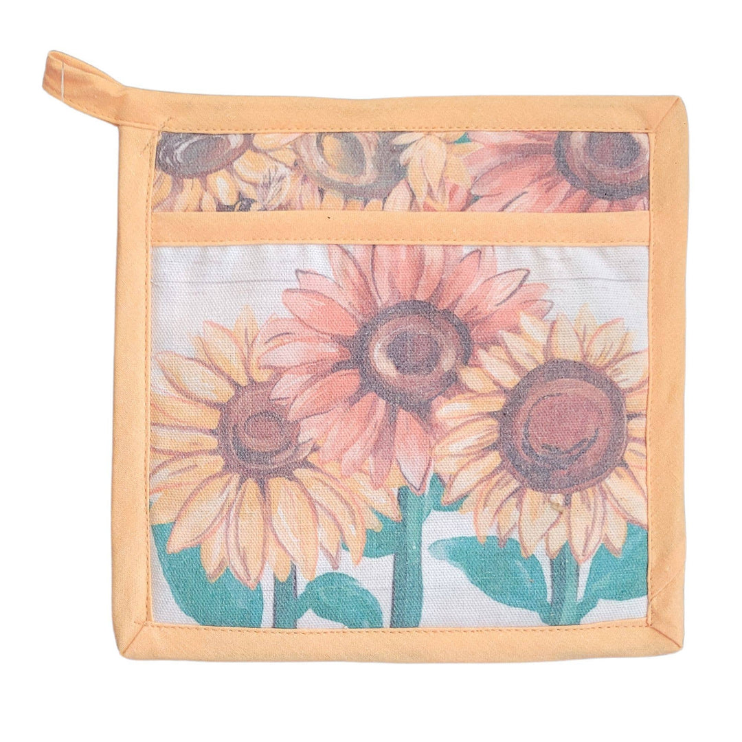 "Autumn Gold" Sunflower-Themed Pocket Mitt