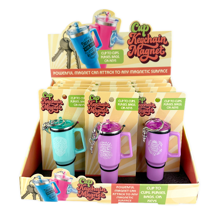 Cute Cup Magnetic Keychain - Colors Vary