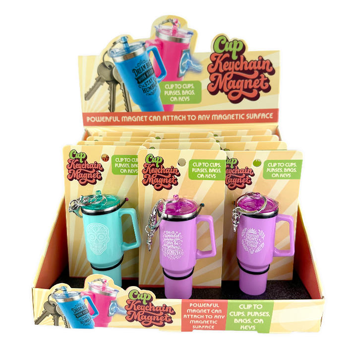 Cute Cup Magnetic Keychain - Colors Vary