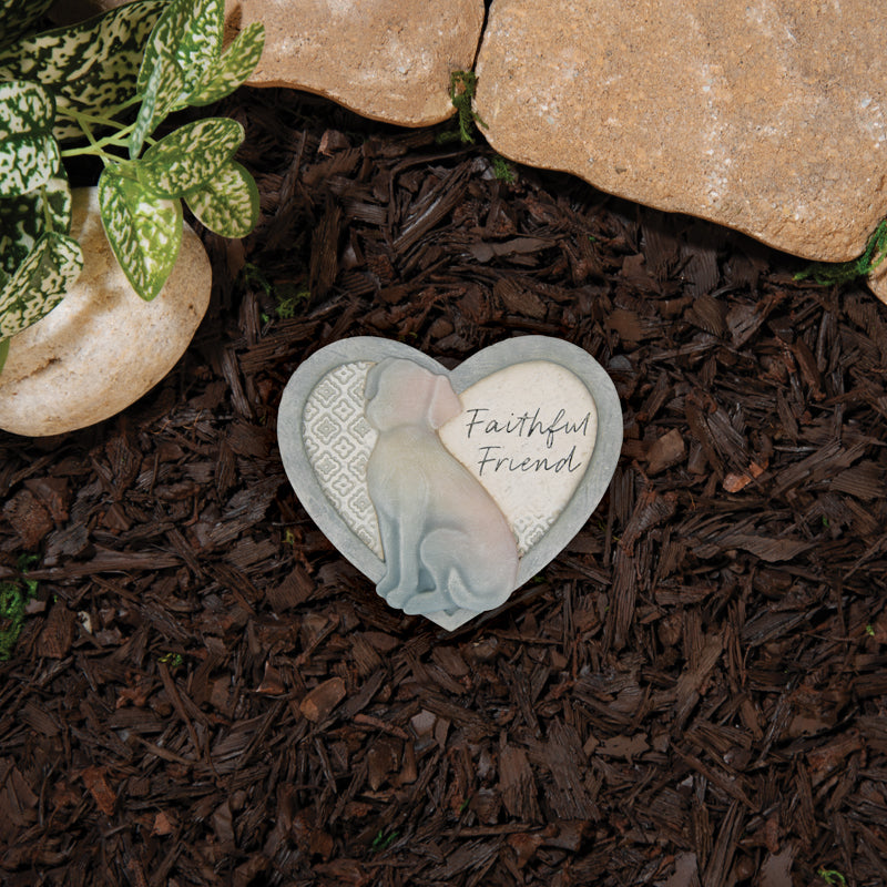 Mini Pet Memorial Heart Garden Stone