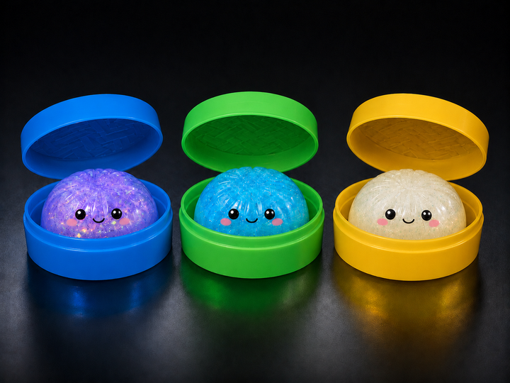 Glow-in-the-Dark Mystery Dumpling Squishy Toy - 12/Display