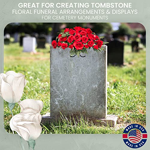 2 Pack of 12 Inch Wire Headstone Saddle with Foam Attached Rustproof Galvanized Cemetery Gravestone Saddle Made in USA