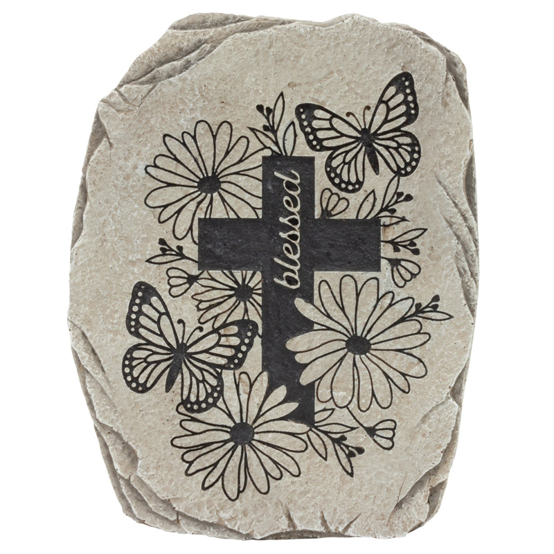 10.5" x 8" Resin Garden Stone Hand Painted to Emulate the Look of Real Stone