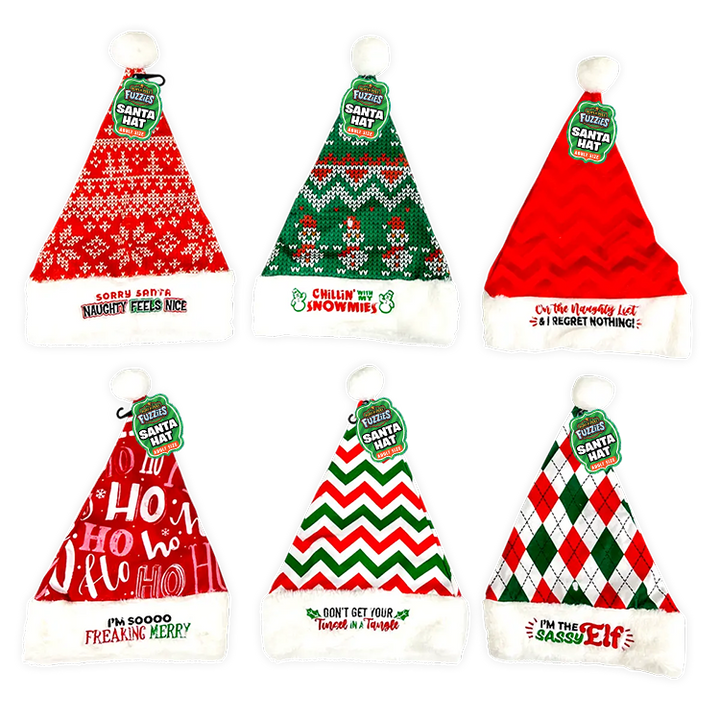 Christmas Santa Hat with Merchandising Hang Strip Assortment