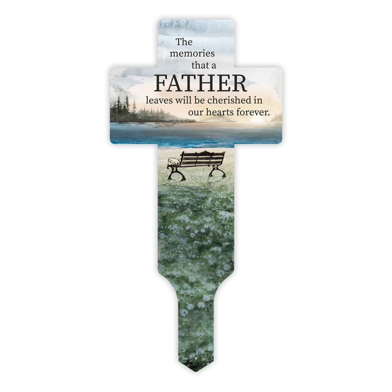 17.5" x 8.5" Powder Coated Metal Cross Garden Stakes