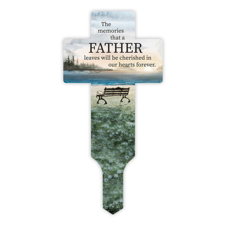 17.5" x 8.5" Powder Coated Metal Cross Garden Stakes