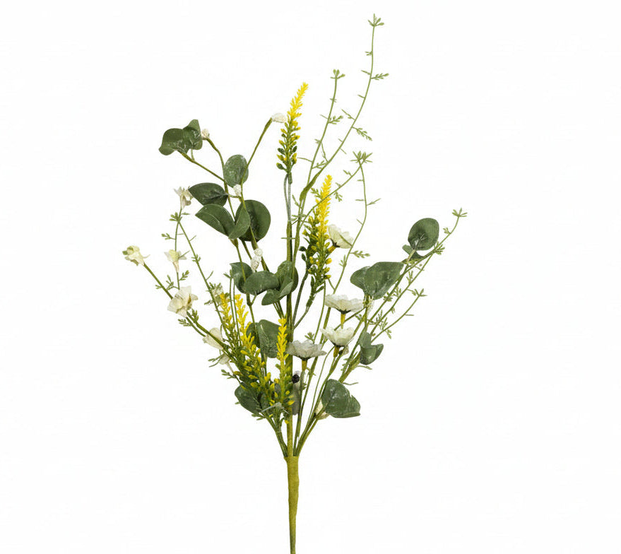 21 inch daisy eucalyptus fern spray with small cream daisies