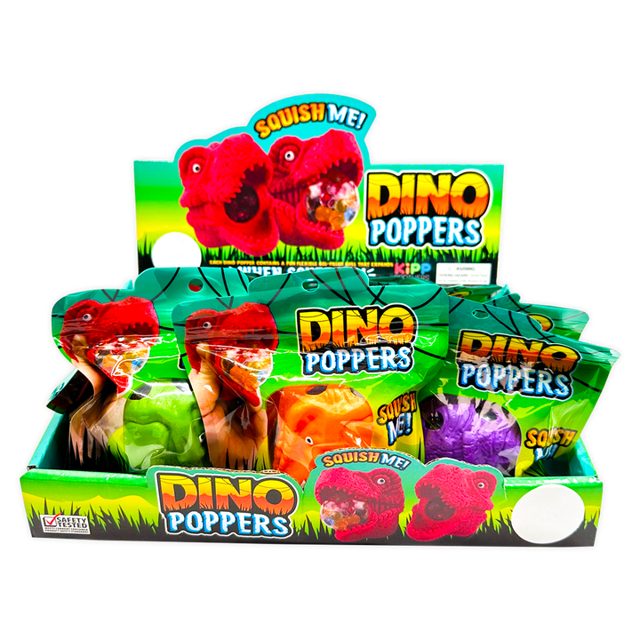 So Much Fun! Squishy Fidget Dino Poppers - Colors Vary