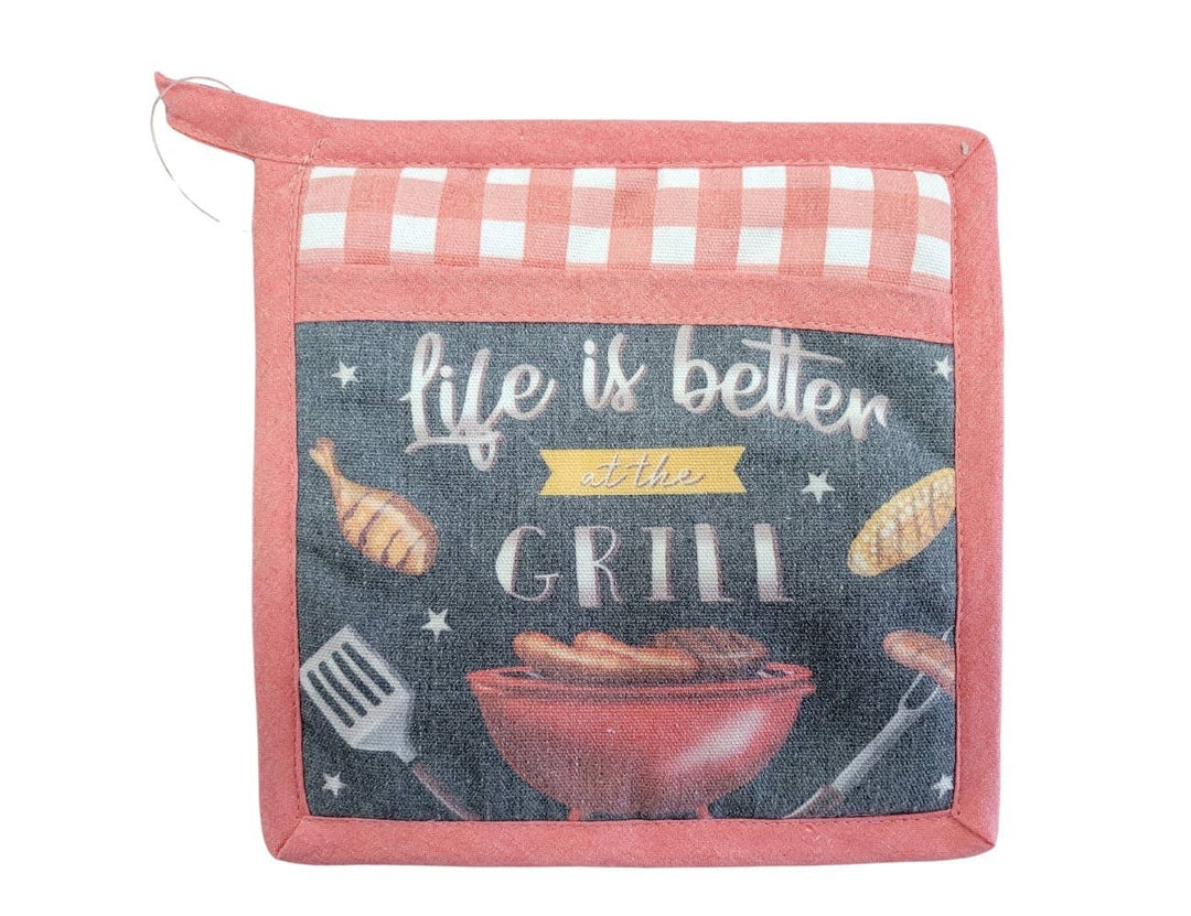 "BBQ" Grilling-Themed Pocket Mitt