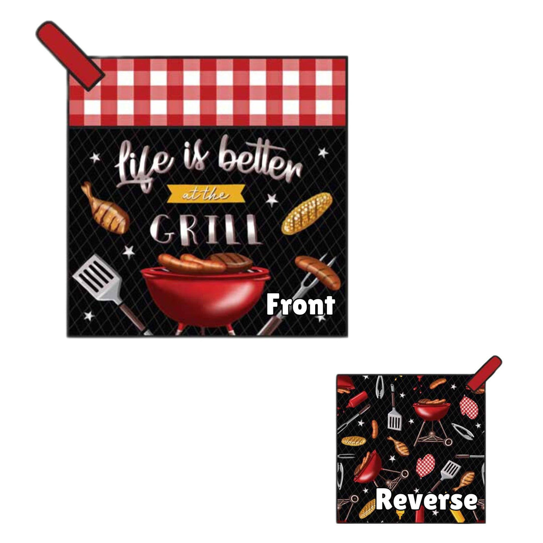 "BBQ" Grilling-Themed Pocket Mitt