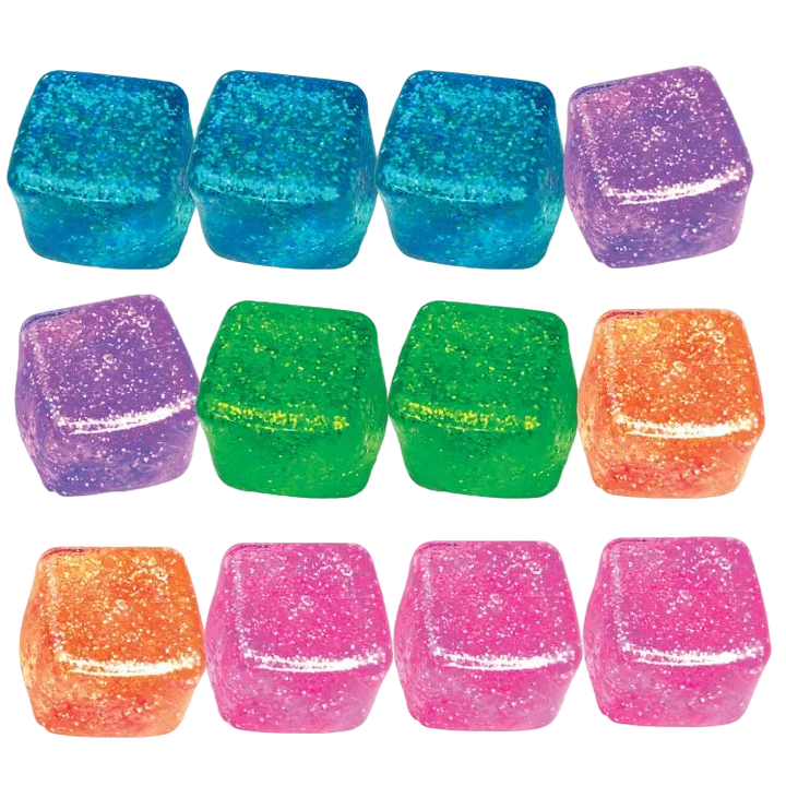 Fun Doh Squish & Squeeze Sparkle Cube Fidget Toy - Colors Vary