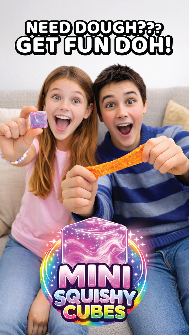 Fun Doh MINI Squishy Cube 2 Pack VIRAL Variety - Colors Vary Per Package