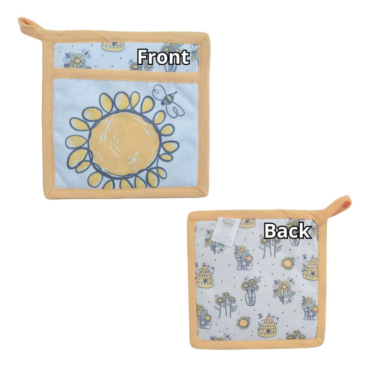 "Sweet Bee" Floral-Themed Pocket Mitt