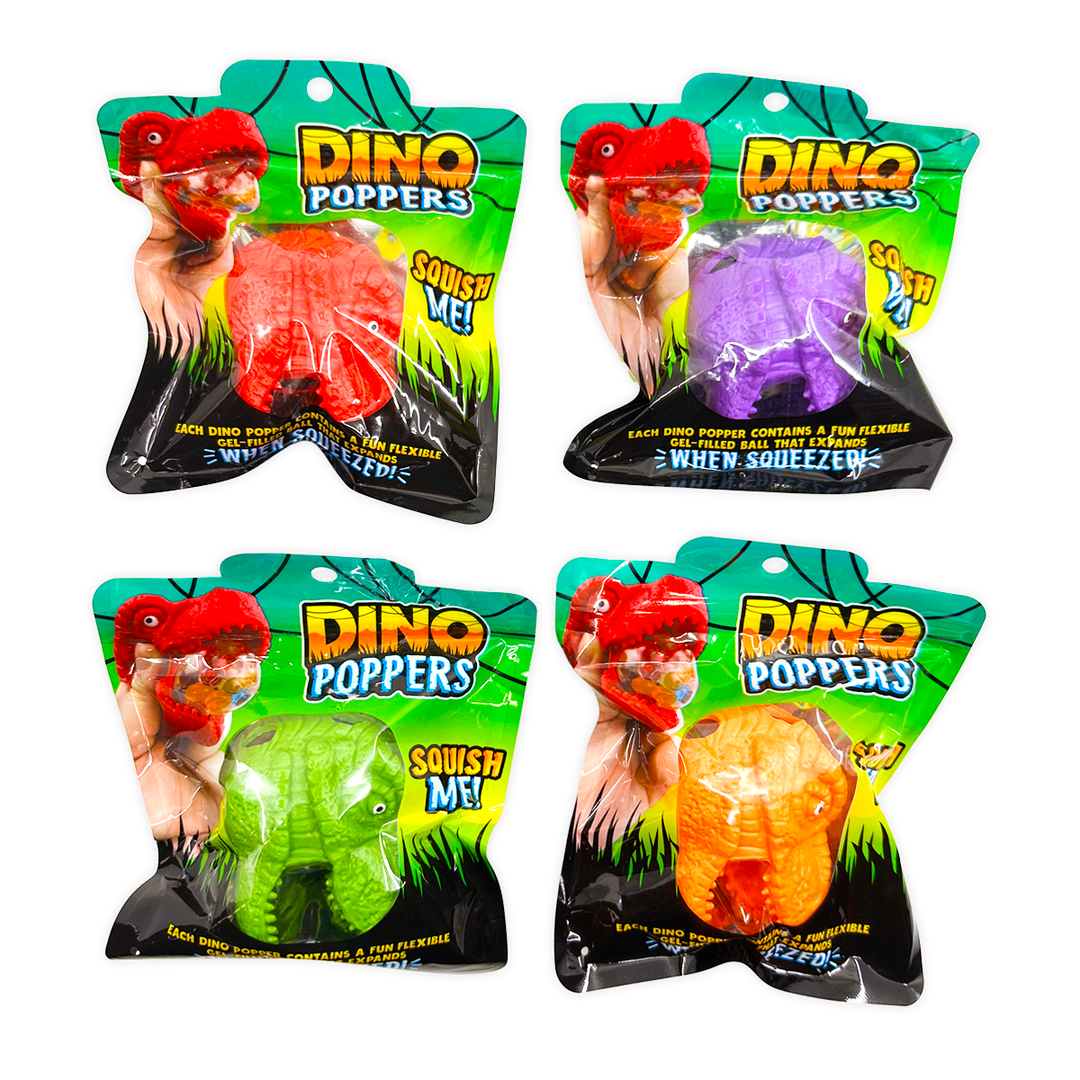 So Much Fun! Squishy Fidget Dino Poppers - Colors Vary