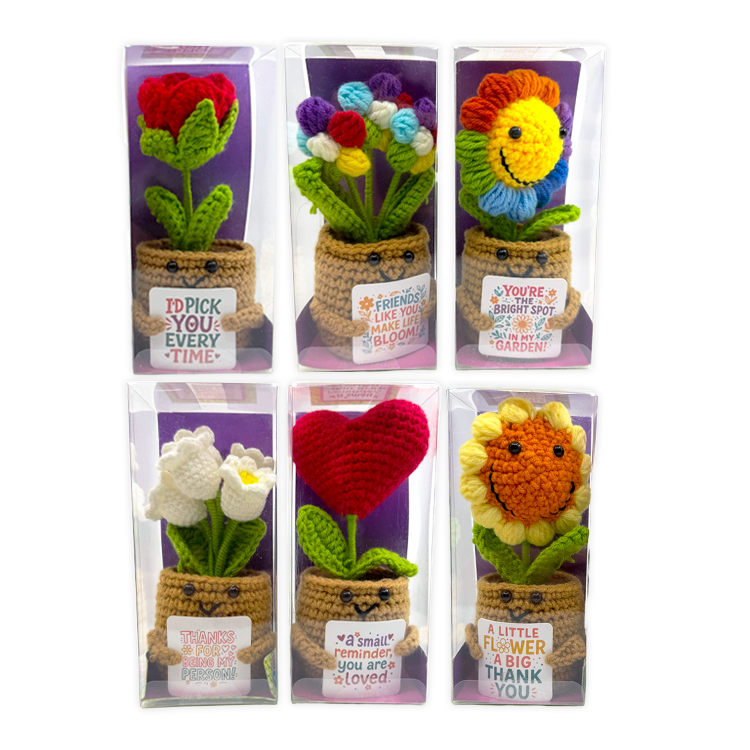 Emotional Support Crochet Plush Flowers Keepsake- Items Vary