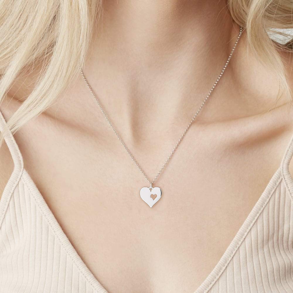 Memorial Necklace • Sympathy Gifts for Women • Silver • Loss of Husband Parent Baby • Miscarry Miscarriage Grief • Remembrance Jewelry • Mom Dad Grandmother • I Carry Your Heart Charm