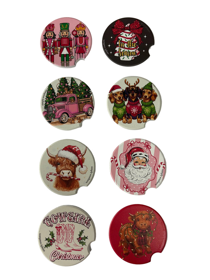 Simply Southern Single Christmas Ceramic Car Coaster C6202