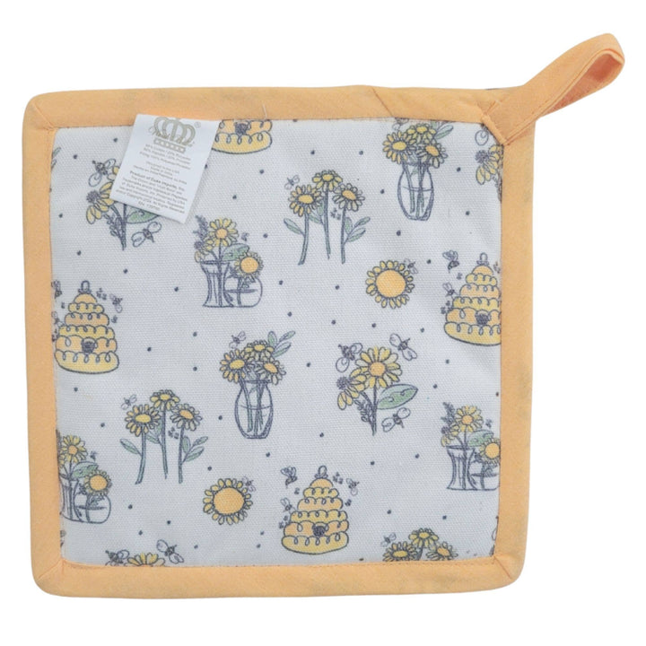 "Sweet Bee" Floral-Themed Pocket Mitt