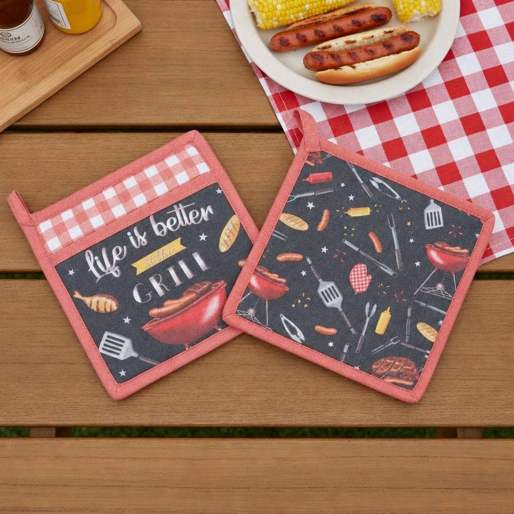 "BBQ" Grilling-Themed Pocket Mitt