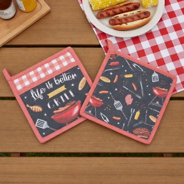 "BBQ" Grilling-Themed Pocket Mitt