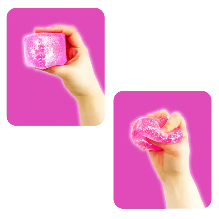 Fun Doh Squish & Squeeze Sparkle Cube Fidget Toy - Colors Vary