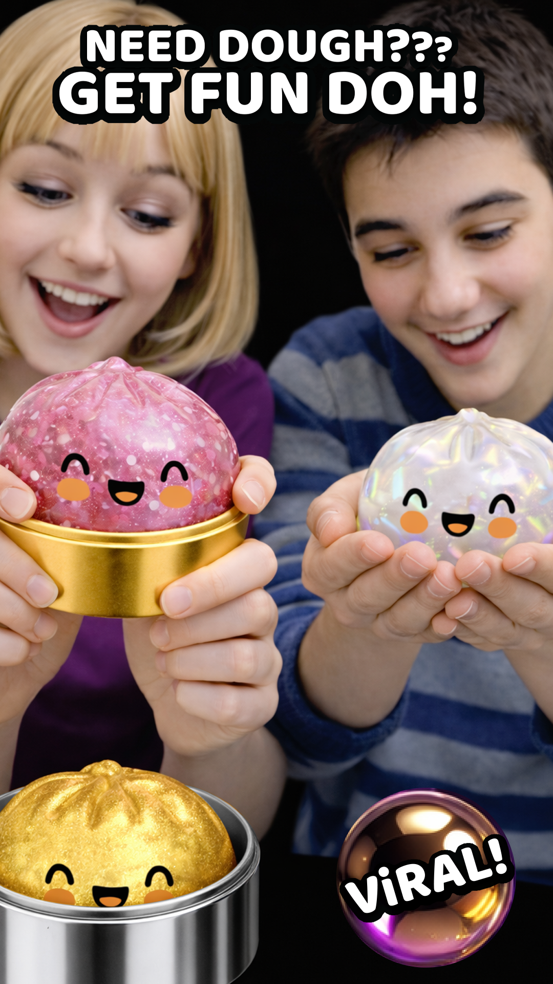 Fun Doh Mystery Dumpling Squishies - Ultra Rare Collection - Colors Vary