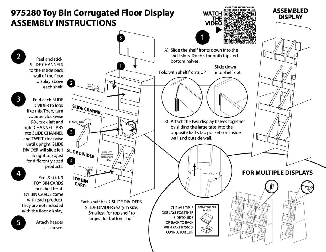 So Much Fun Corrugated Slider Bin Floor Display Merchandiser