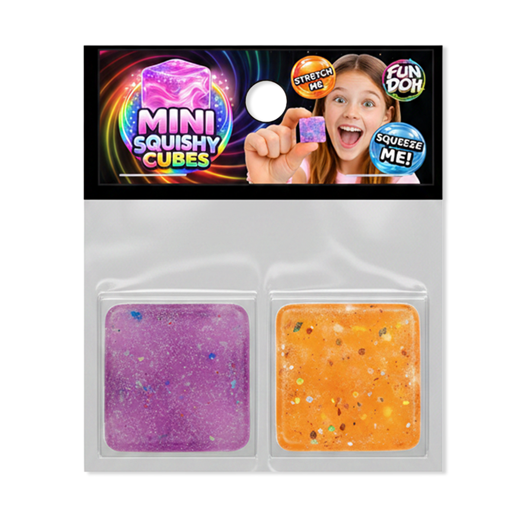 Fun Doh MINI Squishy Cube 2 Pack VIRAL Variety - Colors Vary Per Package