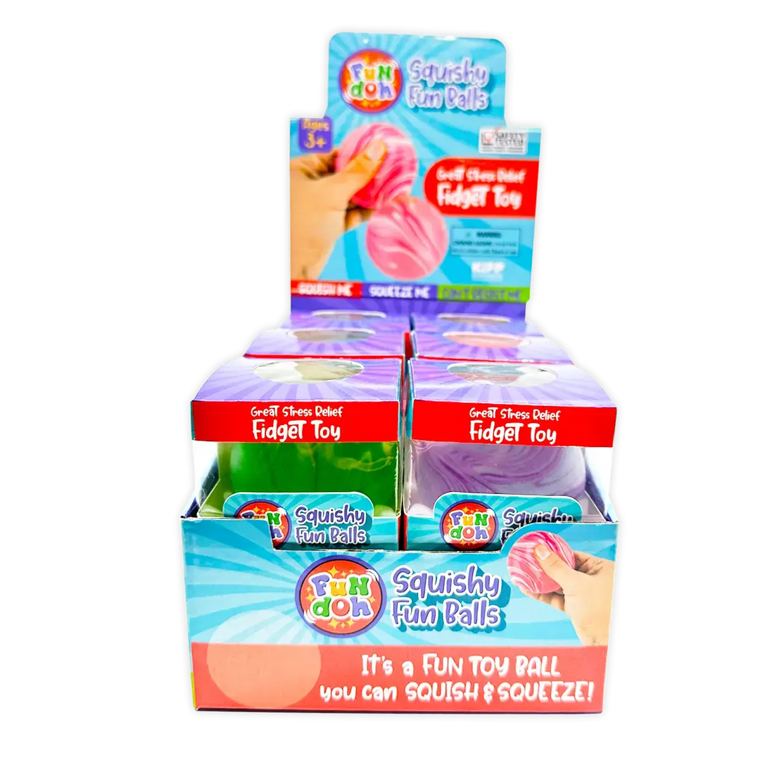 Fun Doh Squishy Fun Fidget Ball Boxed Assortment - Colors Vary