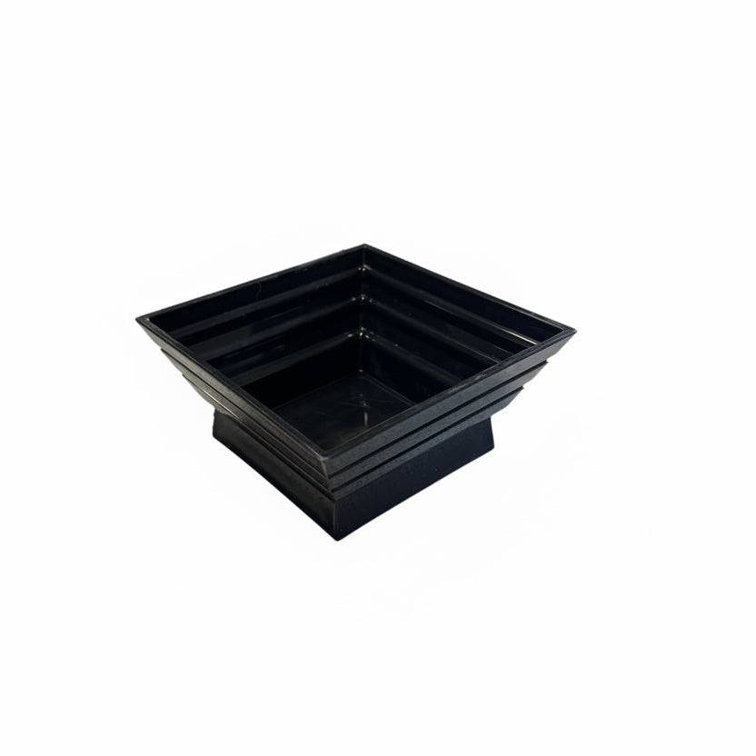 5 inch square black planter for floral arrangements