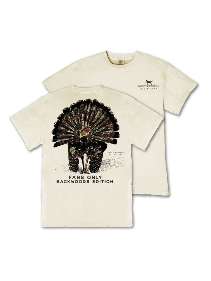 Simply Southern Mineral Washed Short Sleeve Turkey Fans Only T-Shirt in Bone