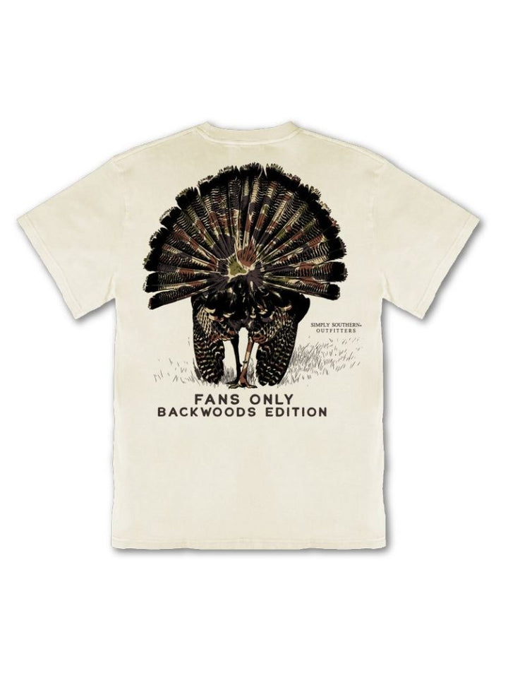 Simply Southern Mineral Washed Short Sleeve Turkey Fans Only T-Shirt in Bone