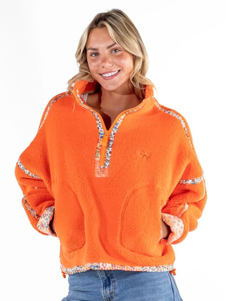 Simply Southern Cozy Fleece Zip Mock Neck with Cinched Waist