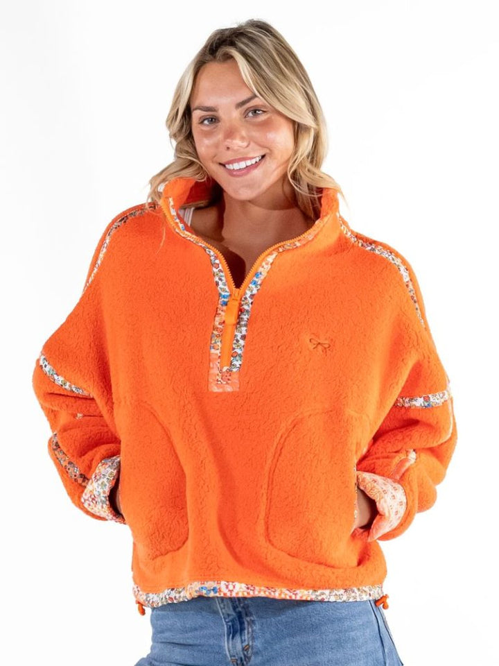 Simply Southern Cozy Fleece Zip Mock Neck with Cinched Waist
