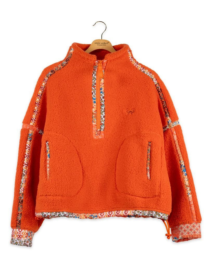 Simply Southern Cozy Fleece Zip Mock Neck with Cinched Waist