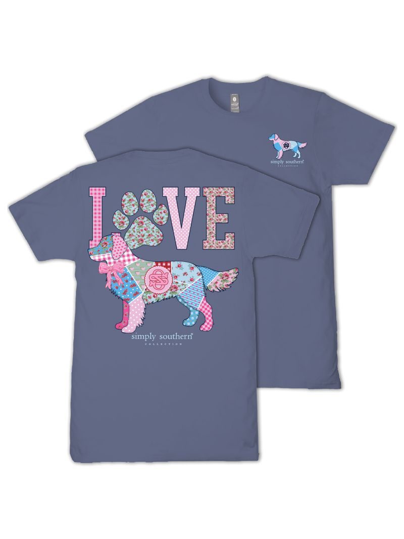 Simply Southern Dog Love Short Sleeve T-Shirt in Denim
