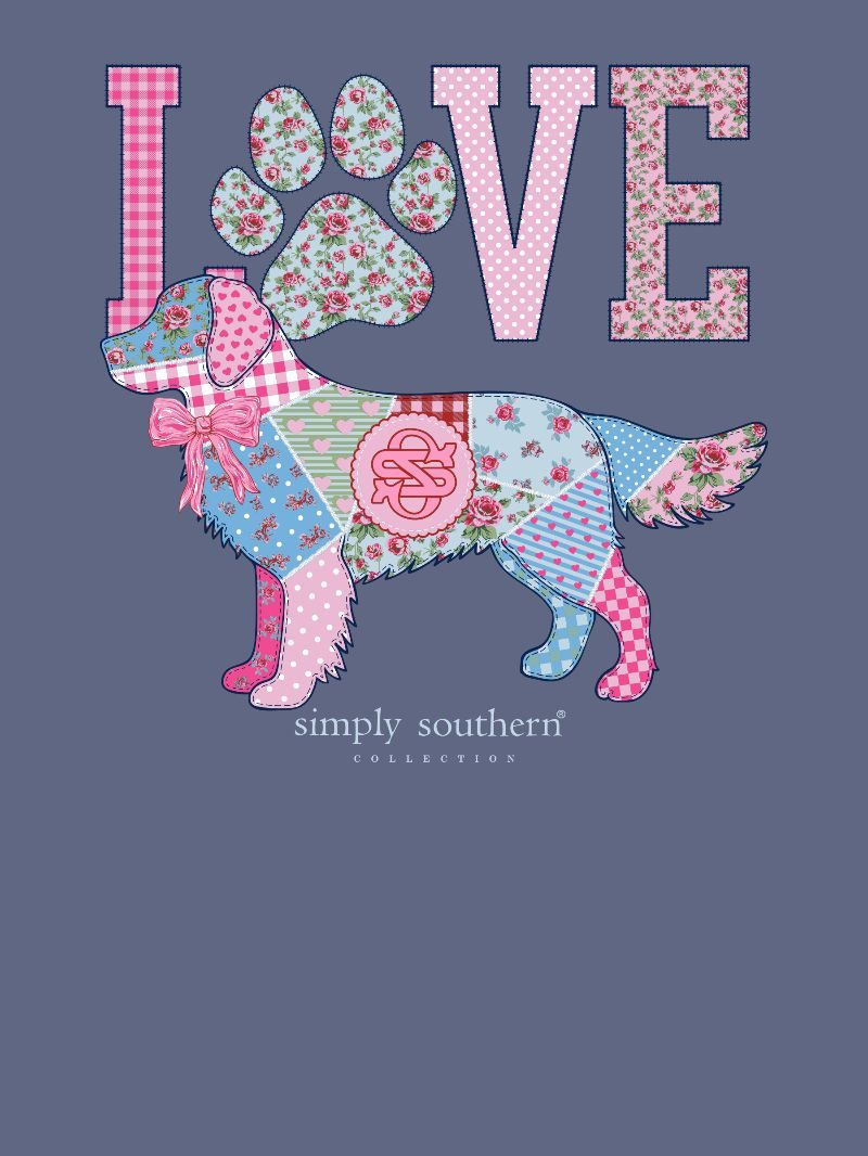 Simply Southern Dog Love Short Sleeve T-Shirt in Denim