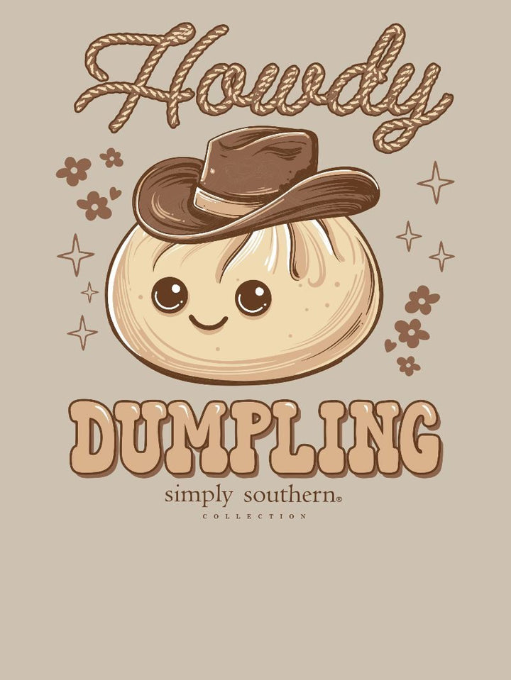 Simply Southern Adult or Youth Cowboy Dumplings Short Sleeve T-Shirt in Clay