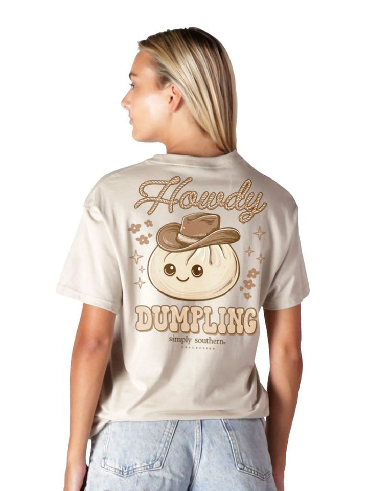 Simply Southern Adult or Youth Cowboy Dumplings Short Sleeve T-Shirt in Clay