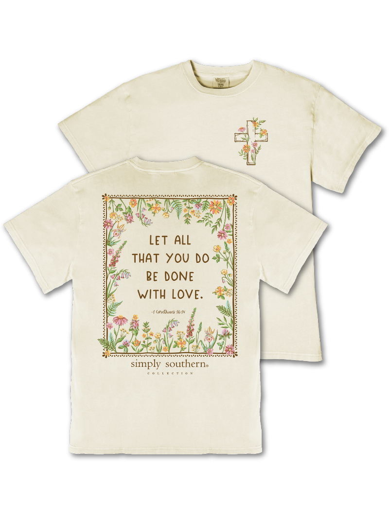 Simply Southern "Love" Short Sleeve T-Shirt in Bone